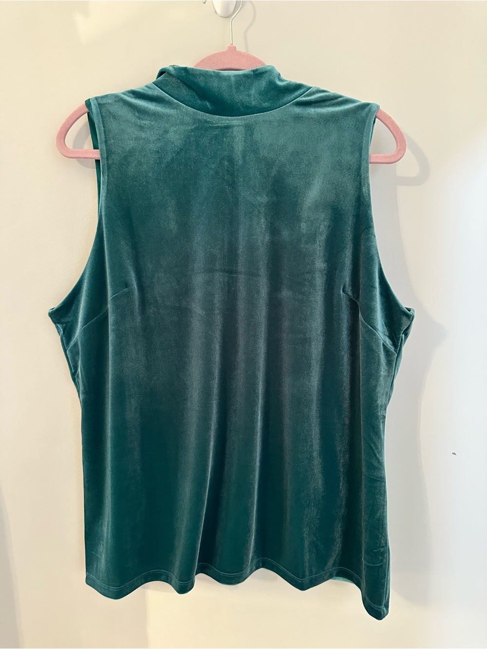 INC International Concepts Sleeveless Velvet Mock Neck Tank - Teal